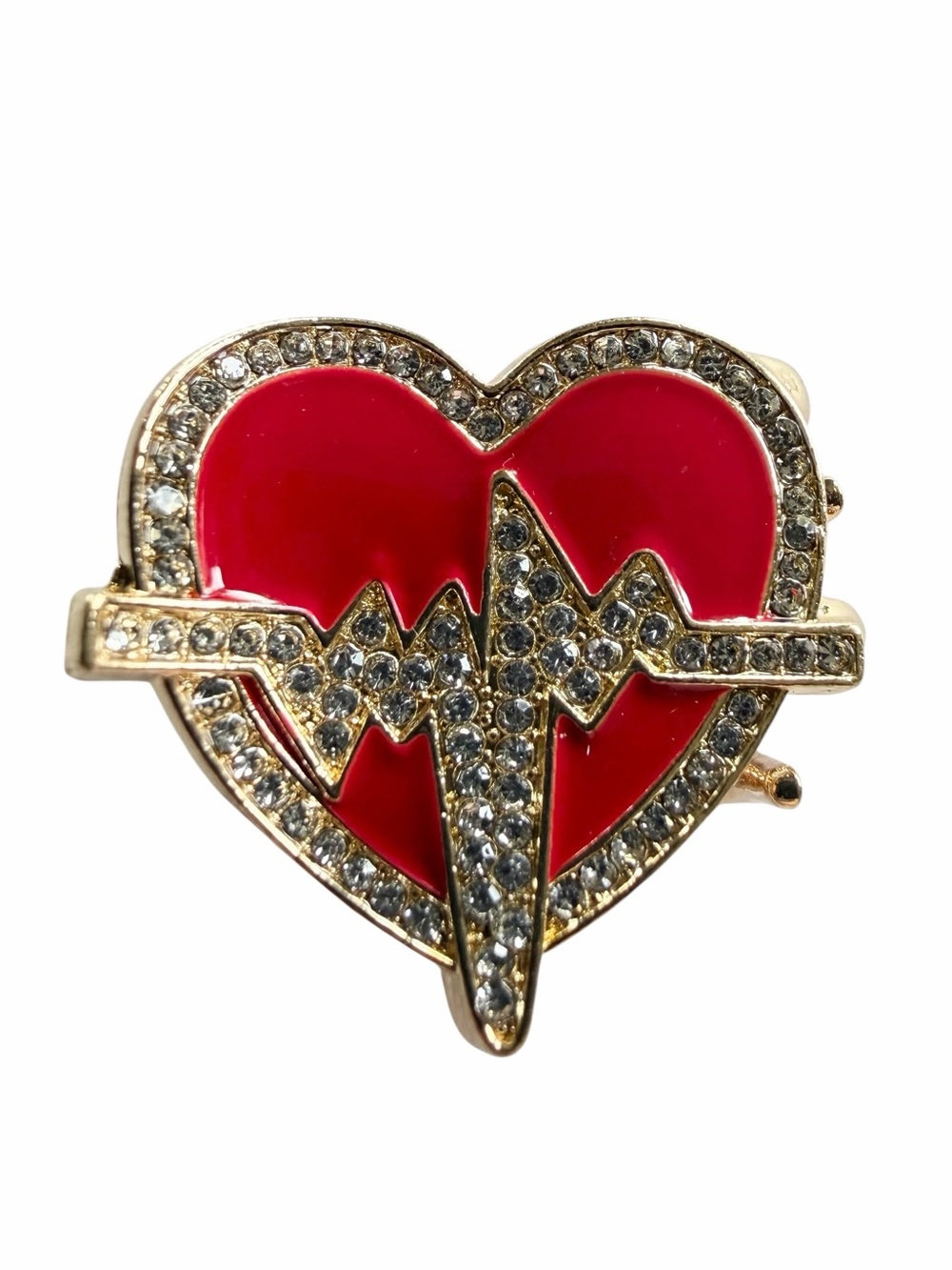 Medical Heartbeat Rhinestone Mini Hair Clip New